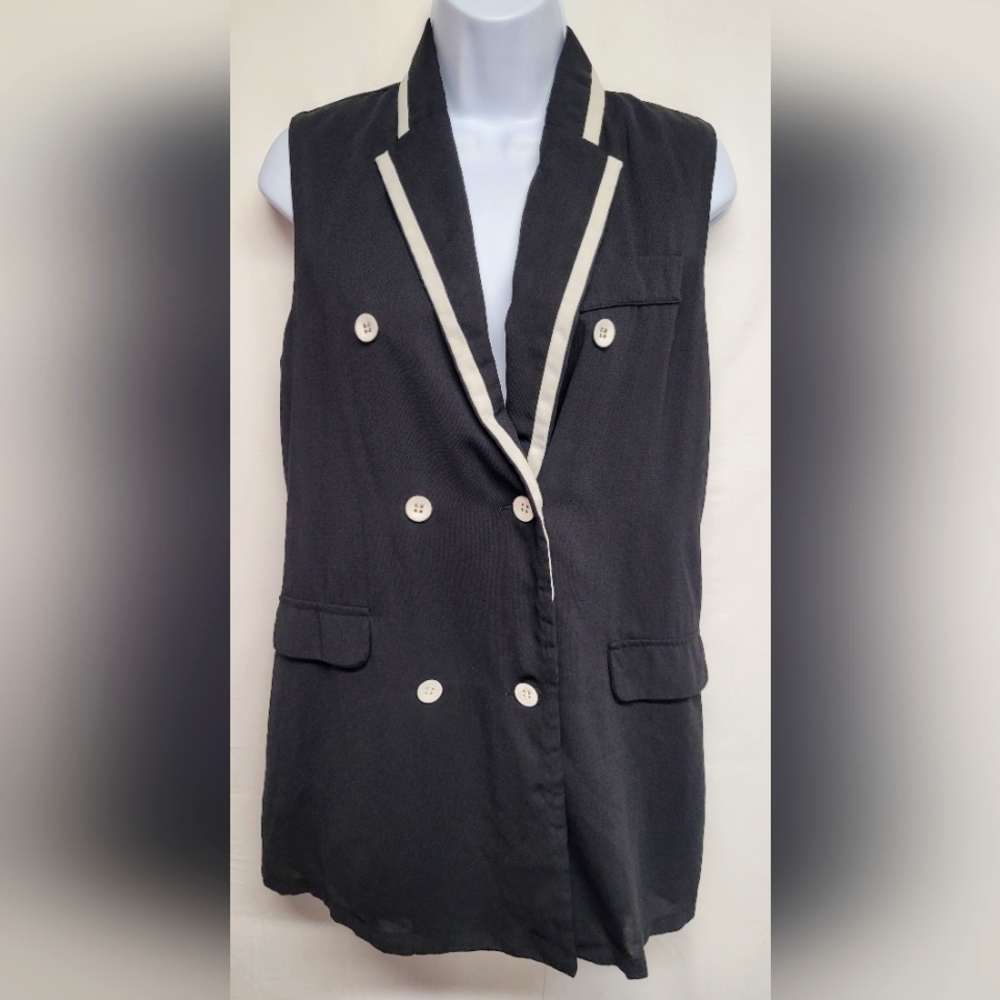 Ya Los Angeles M Black Suit Vest Excellent Condition
